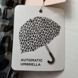 Y2K Juicy Couture Automatic PVC Clear Bubble Umbrella Leopard Animal Print New